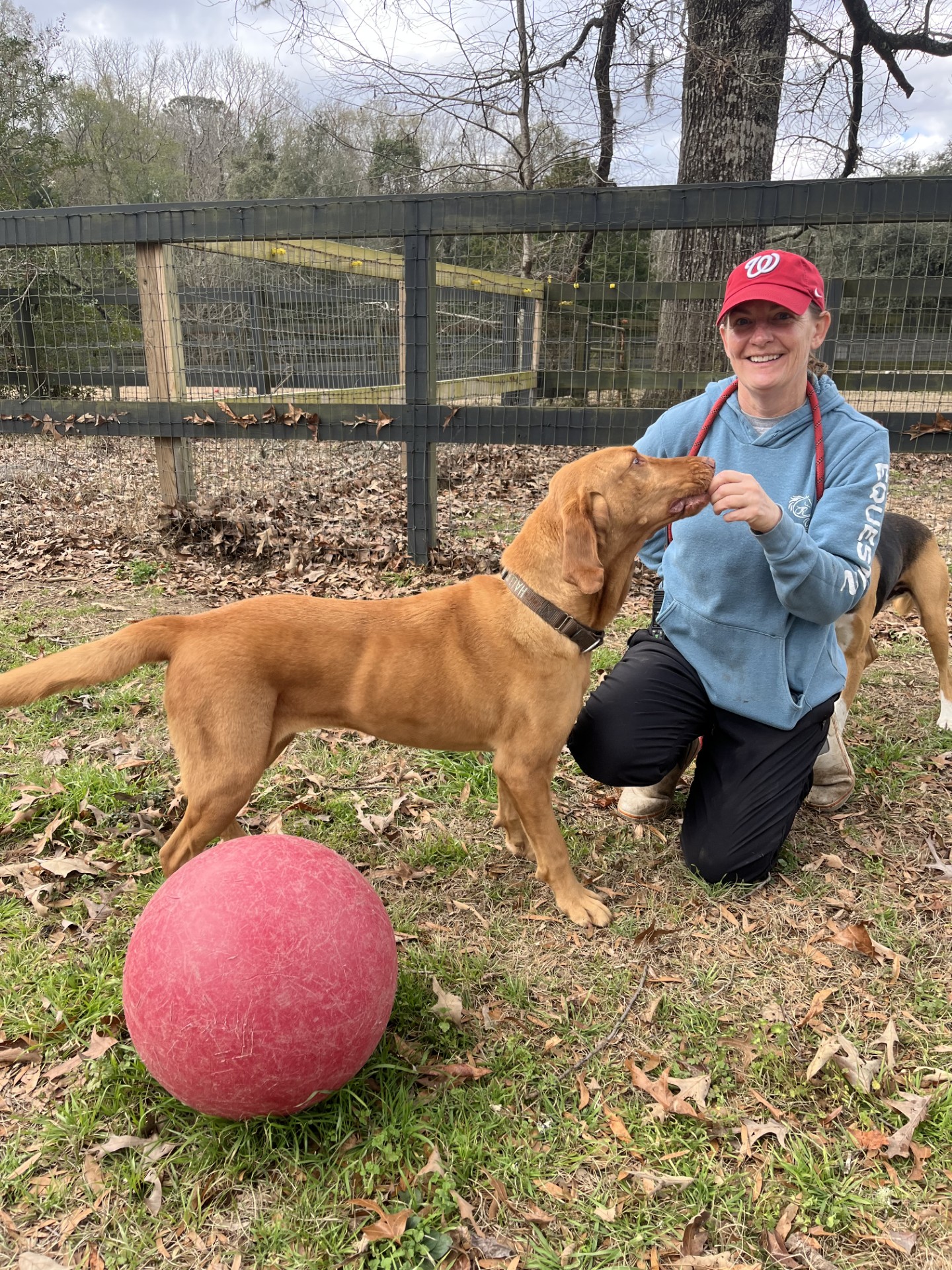 Volunteer Erin Nosker and Plum.