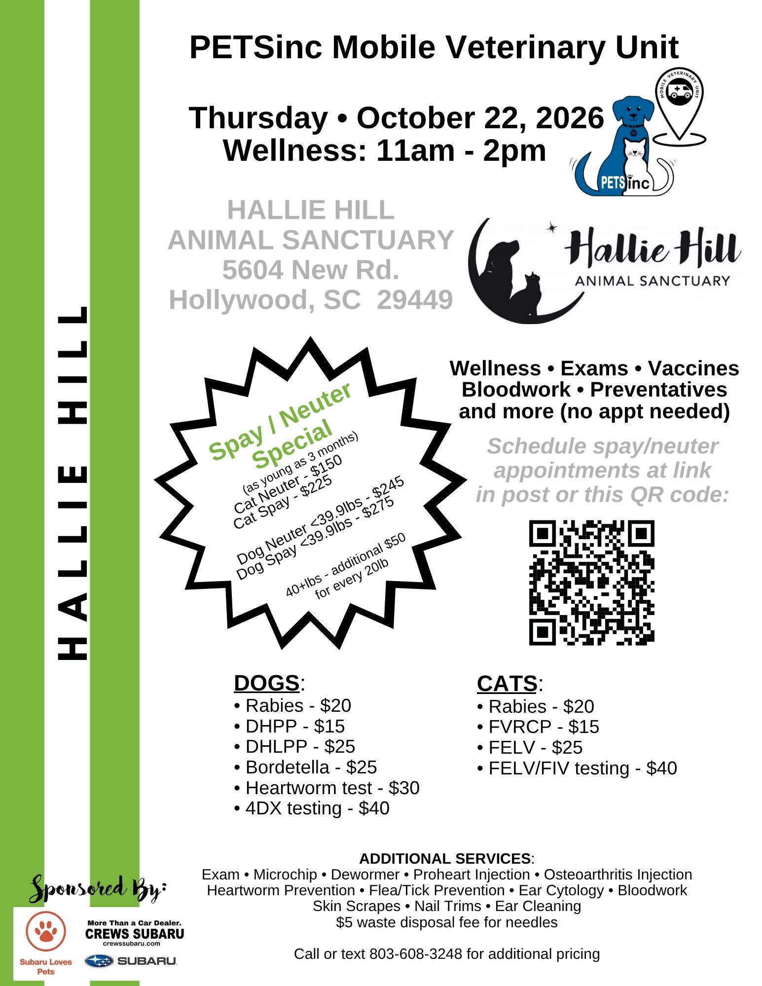 Spsonsored By Hallie Hill & PETSinc Affordable Mobile Veterinary Unit